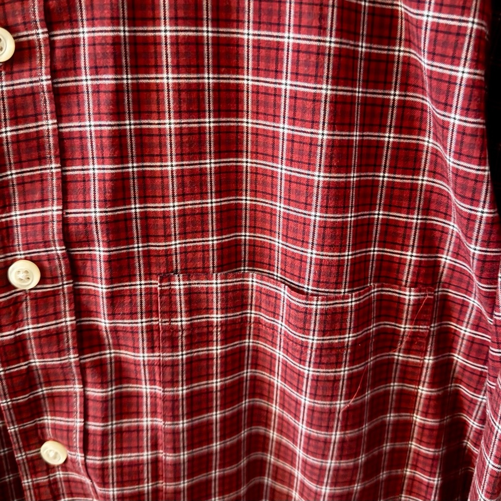 IZOD Big/Tall Men’s Long Sleeve Button Up w/ Pocket-EUC-Maroon Pld - Size XXL - Picture 2 of 5